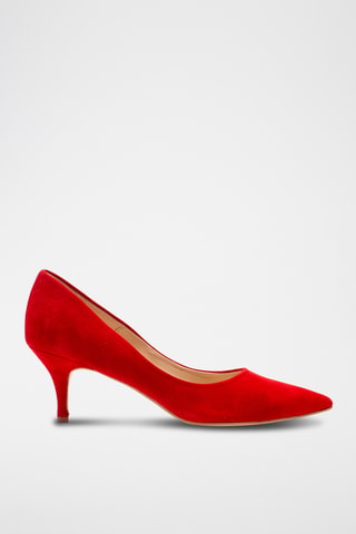 Décolleté in pelle scamosciata - Rosso