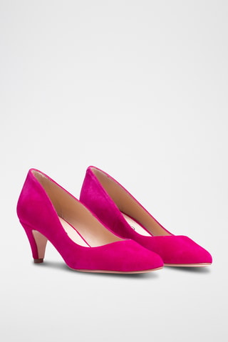 Décolleté in pelle scamosciata - Fucsia