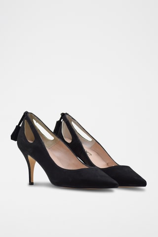Décolleté in pelle scamosciata - Nero