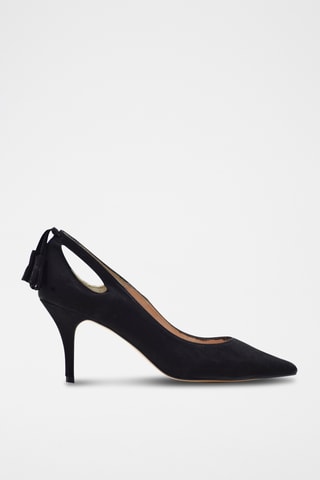 Décolleté in pelle scamosciata - Nero