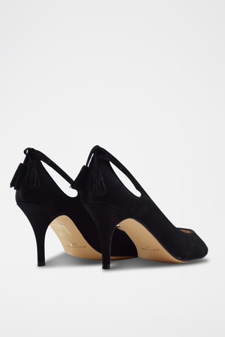 Décolleté in pelle scamosciata - Nero