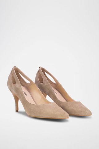 Décolleté in pelle scamosciata - Taupe