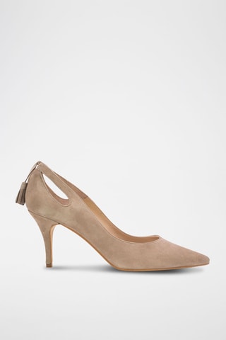 Décolleté in pelle scamosciata - Taupe