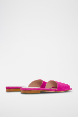 Ciabatte in pelle scamosciata - Fucsia