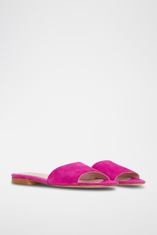 Ciabatte in pelle scamosciata - Fucsia