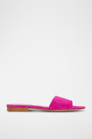 Ciabatte in pelle scamosciata - Fucsia