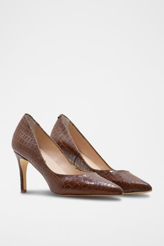 Décolleté in pelle - Marrone
