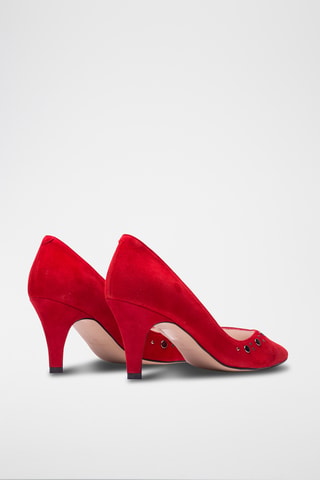 Décolleté in pelle scamosciata - Rosso