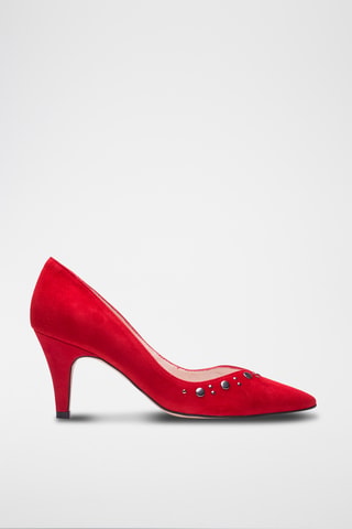 Décolleté in pelle scamosciata - Rosso