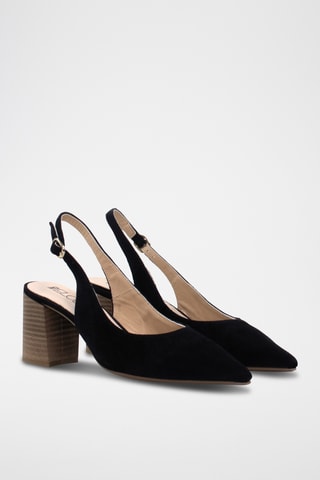 Décolleté in pelle scamosciata - Nero