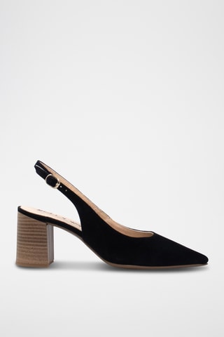Décolleté in pelle scamosciata - Nero
