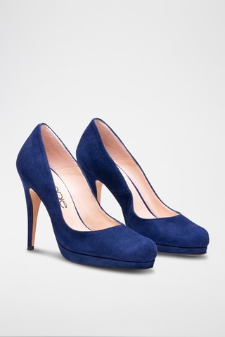 Décolleté in pelle scamosciata - Navy