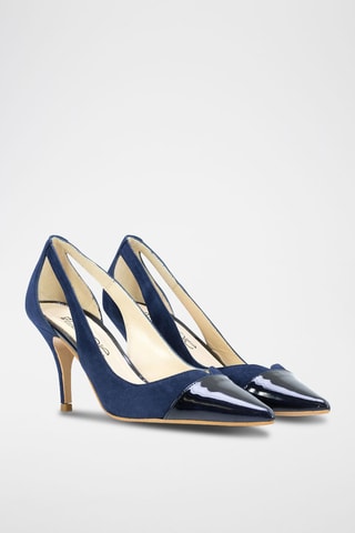 Décolleté in pelle - Navy