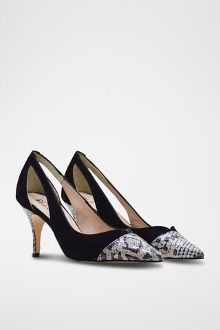 Décolleté in pelle - Nero
