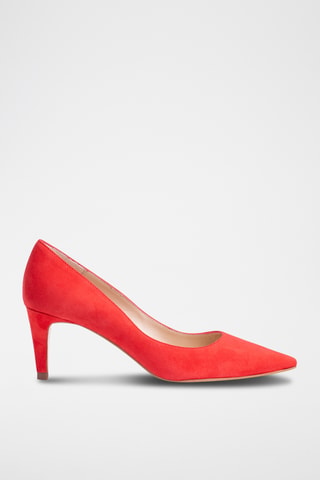 Décolleté in pelle scamosciata - Rosso