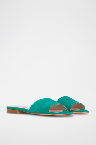 Ciabatte in pelle scamosciata - Verde