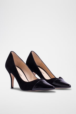 Décolleté in pelle - Nero