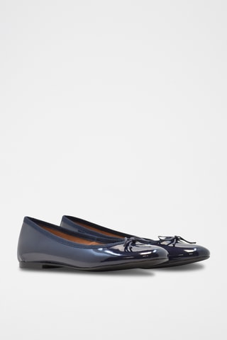 Ballerine in pelle verniciata - Navy