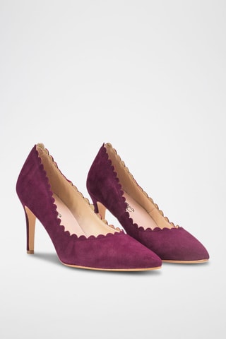 Décolleté in pelle scamosciata - Fucsia