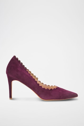Décolleté in pelle scamosciata - Fucsia