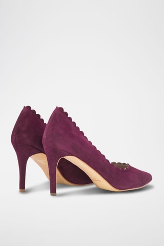 Décolleté in pelle scamosciata - Fucsia