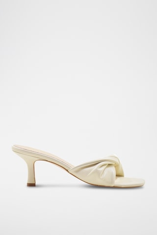 Sandali con tacco in pelle - Beige