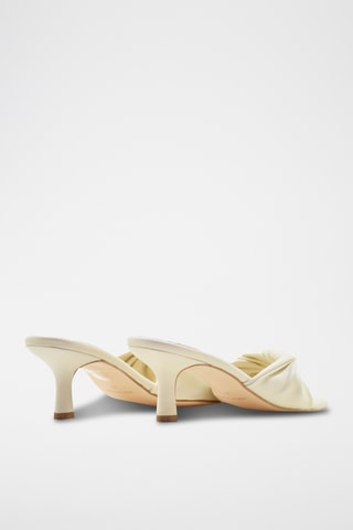 Sandali con tacco in pelle - Beige