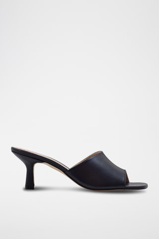 Sandali con tacco in pelle nappa - Navy