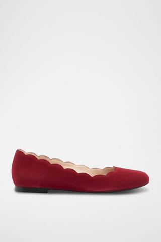 Ballerine in pelle scamosciata - Rosso