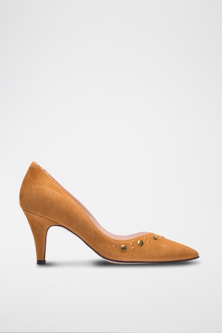 Décolleté in pelle scamosciata - Senape