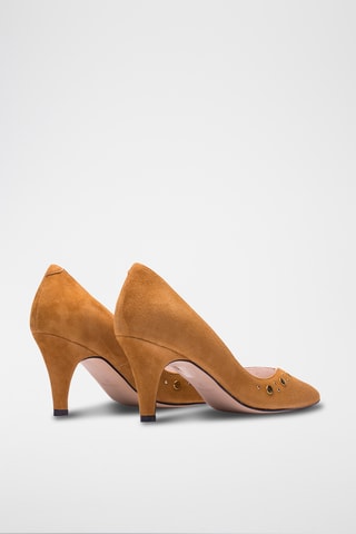 Décolleté in pelle scamosciata - Senape