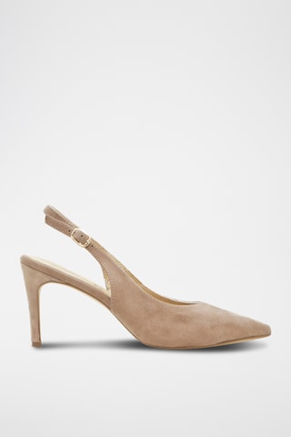 Décolleté in pelle scamosciata - Taupe