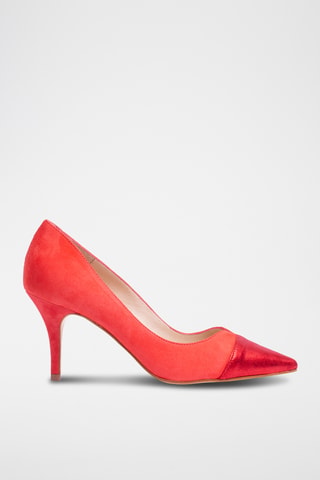 Décolleté in pelle scamosciata - Rosso