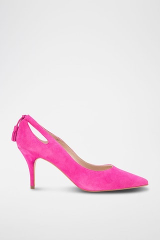 Décolleté in pelle scamosciata - Fucsia