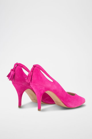 Décolleté in pelle scamosciata - Fucsia