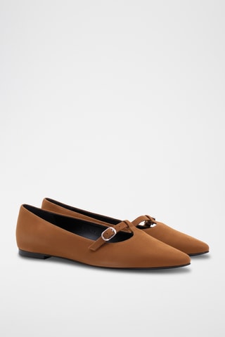 Ballerine in pelle scamosciata - Marrone