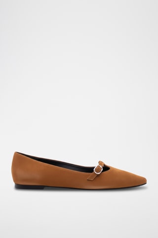 Ballerine in pelle scamosciata - Marrone
