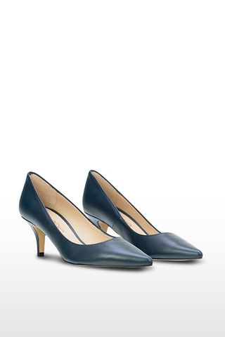 Décolleté in pelle nappa - Navy