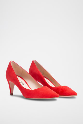 Décolleté in pelle scamosciata - Rosso
