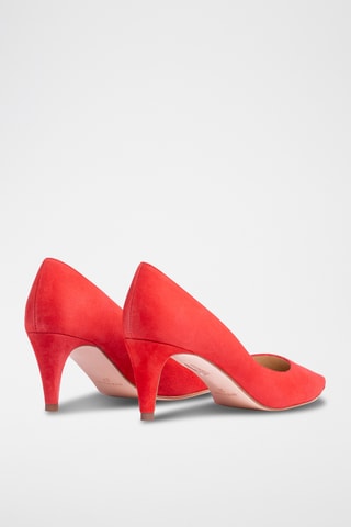 Décolleté in pelle scamosciata - Rosso