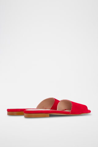 Ciabatte in pelle scamosciata - Rosso