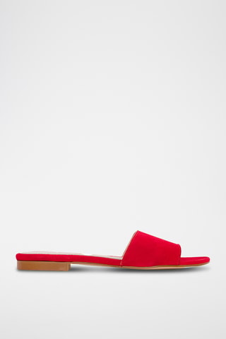 Ciabatte in pelle scamosciata - Rosso