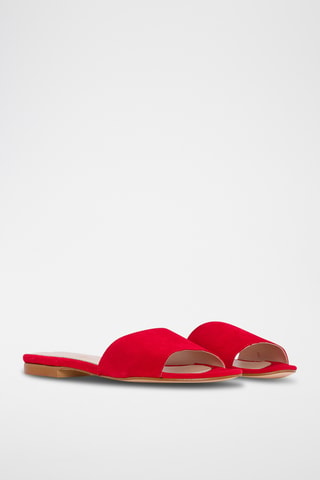 Ciabatte in pelle scamosciata - Rosso
