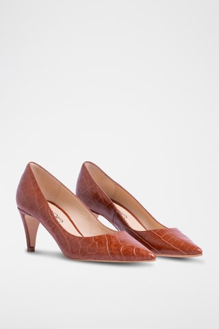 Décolleté in pelle - Marrone