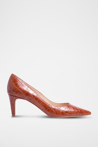 Décolleté in pelle - Marrone