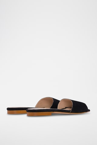Ciabatte in pelle scamosciata - Nero