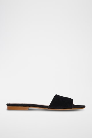 Ciabatte in pelle scamosciata - Nero