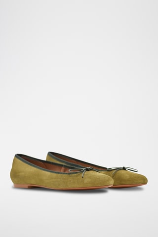 Ballerine in pelle scamosciata - Verde