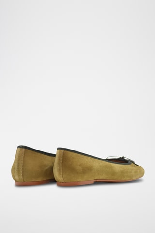 Ballerine in pelle scamosciata - Verde