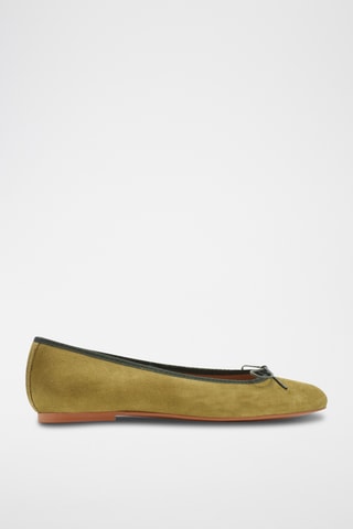 Ballerine in pelle scamosciata - Verde